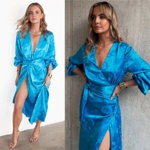 NWT Never Fully Dressed Turquoise Sundazed Summer Vienna Wrap Dress